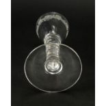 Good quality Victorian glassware, etched with flower heads and leaves comprising a decanter and