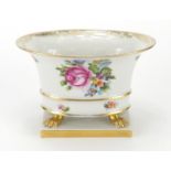 Herend of Hungary oval centrepiece on with lion paw feet, hand painted with flowers, numbered 129,