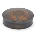 18th century oval horn and tortoiseshell snuff box with silver rim, 10cm wide : For further