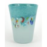 Vasart blue art glass vase, relief moulded mark to the base, 18.5cm high : For further Condition