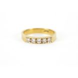 18ct gold diamond five stone ring, size M, approximate weight 3.5g : For further Condition Reports