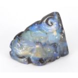 Opal section carved with a mythical bird, 5cm high : For further Condition Reports Please visit