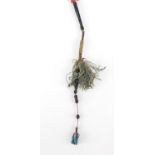 Islamic prayer bead necklace with metal inlay, probably tortoiseshell, 37cm in length : For