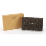 Louis Vuitton monogrammed purse with dust cover and box, 16cm wide : For further Condition Reports