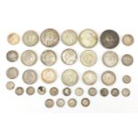 Victorian and later British coinage, some silver including Victoria Young Head 1844 crown, 1900