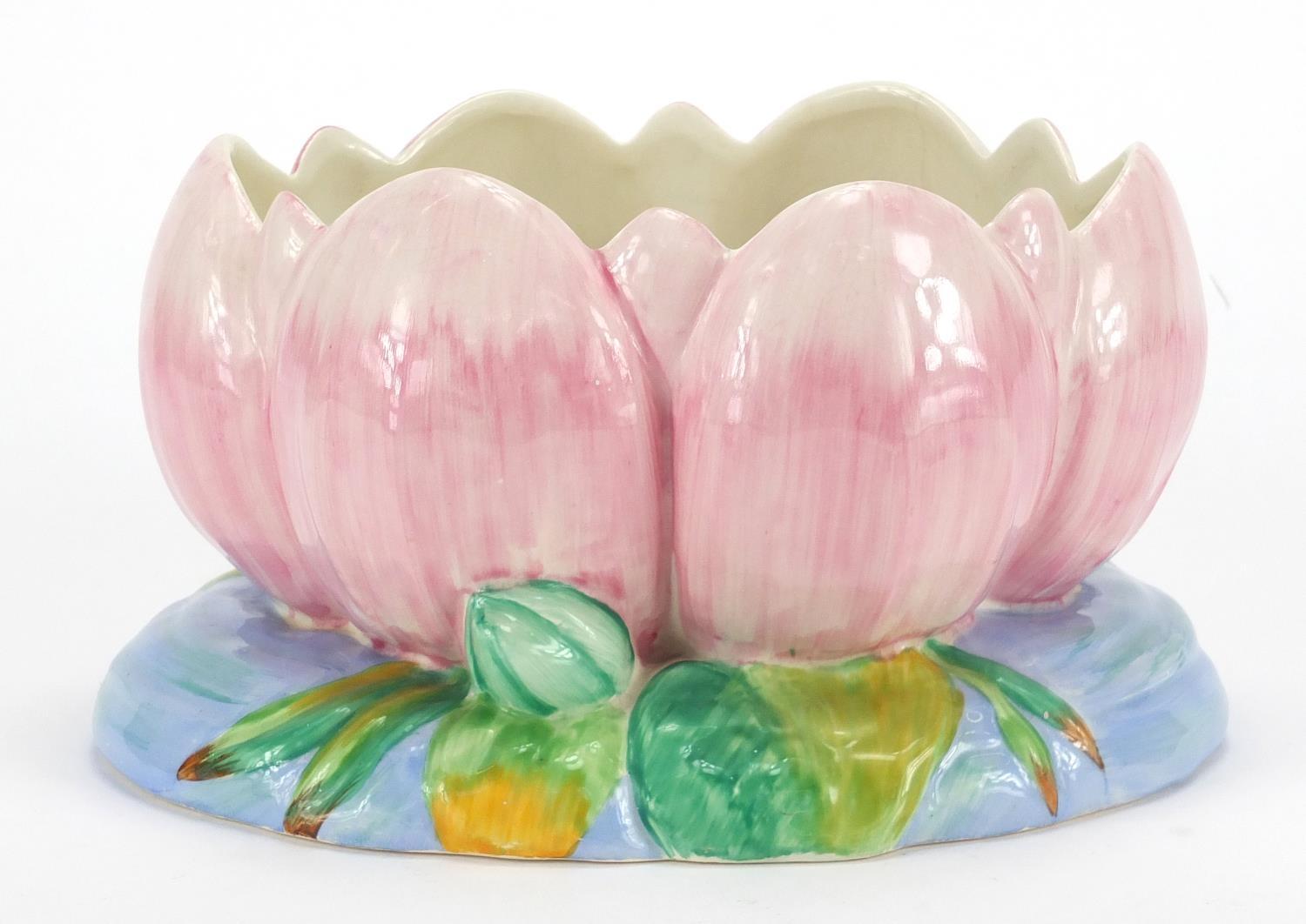 Clarice Cliff Lily pad centrepiece, 23cm wide : For further Condition Reports Please visit our