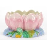 Clarice Cliff Lily pad centrepiece, 23cm wide : For further Condition Reports Please visit our