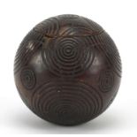 19th century Treen sovereign ball, 6cm in diameter : For further Condition Reports Please Visit