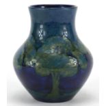 Moorcroft Moonlit Blue pottery vase, impressed and painted factory marks to the base, 13cm high :