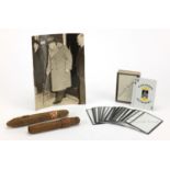 Sir Winston Churchill - Two cigars and a pack of playing cards given by Churchill to his butler Mr