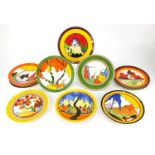 Set of twelve Wedgwood Clarice Cliff Bizarre design plates, with certificates including Honolulu and