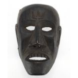 African Tribal carved wooden face mask, 20cm high : For further Condition Reports Please Visit our