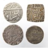 Four Indian silver coins, approximate weight 44.2g : For further Condition Reports Please Visit