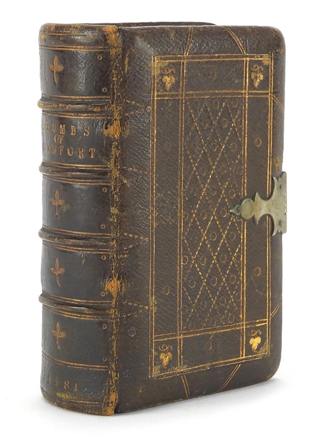 19th century novelty secret snuff box in the form of a leather bound Crumbs of Comfort book with