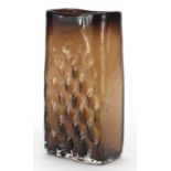 Whitefriars cinnamon basket weave glass vase designed by Geoffrey Baxter, 26.5cm high : For