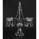 Waterford crystal glass table lustre, etched mark to column, 52cm high : For further Condition