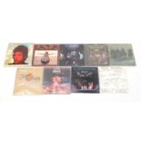 Eight Neil Young vinyl LP's together with a Biograph Five record deluxe edition box by Bob Dylan :