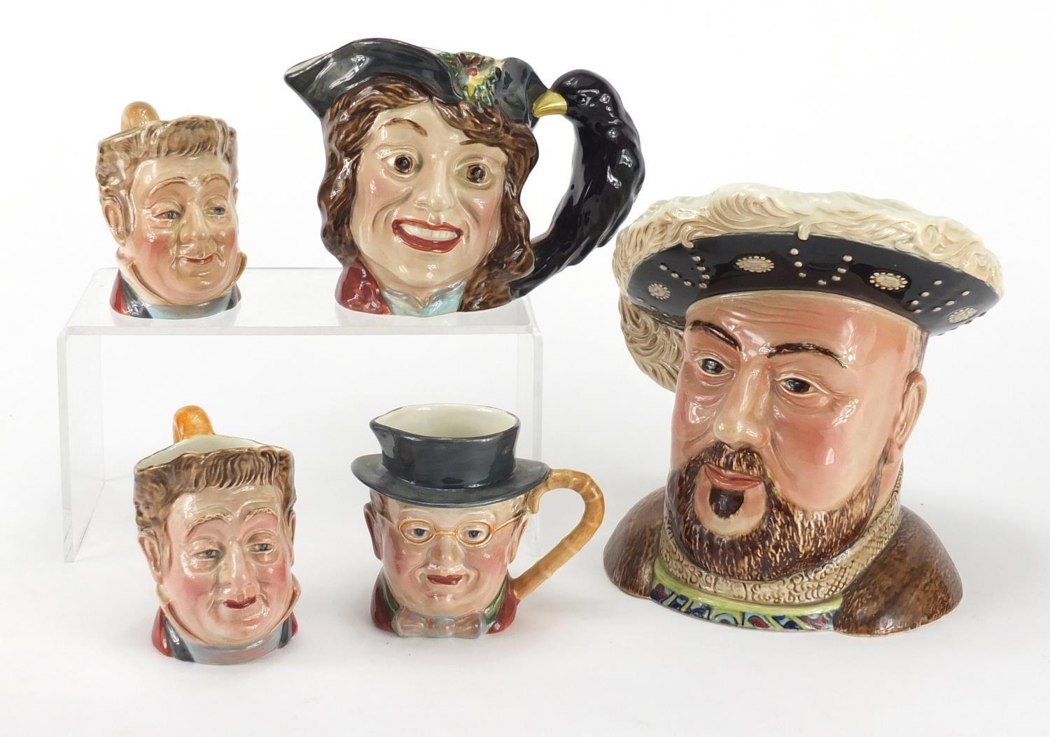 Five Beswick Toby jugs including a large Henry VIII, the largest 18cm high : For further Condition