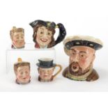 Five Beswick Toby jugs including a large Henry VIII, the largest 18cm high : For further Condition