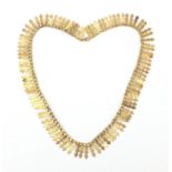 Stylish unmarked gold necklace, 44cm in length, approximate weight 18.0g : For further Condition