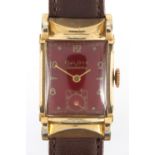 Gentleman's Bulova gold plated wristwatch, numbered 5742497 to the case, with box : For further