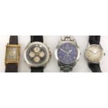 Gentleman's wrist watches, Tissot PR50 chronograph, Seiko Sports 150, Bulova and Mido Multifort