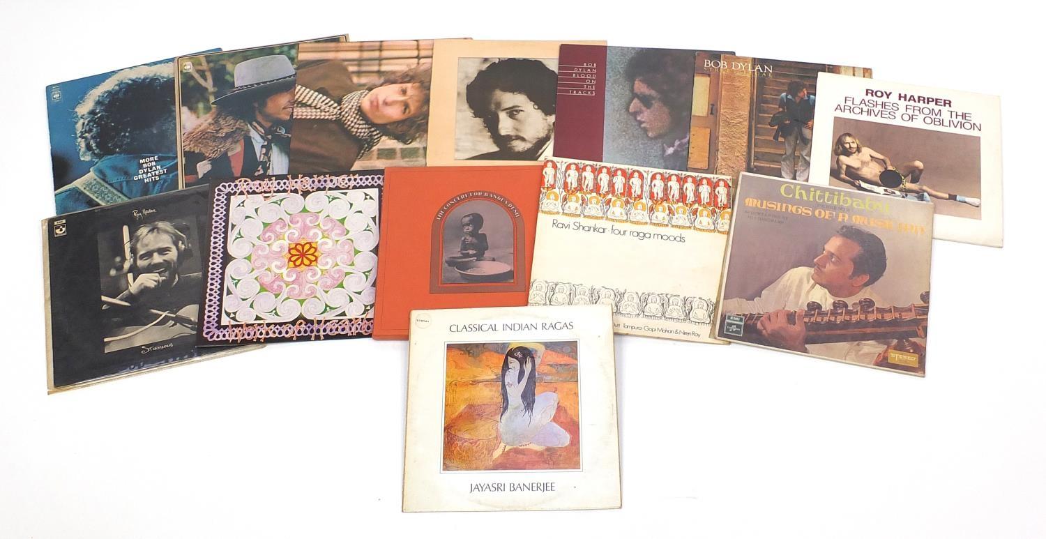 Folk vinyl LP's including Ravi Shankar, Bob Dylan and Roy Harper : For further Condition Reports