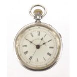 Victorian gentleman's silver Patent Lever chronograph pocket watch, numbered 367 to the movement,