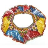 African tribal beadwork apron having a geometric design, 70cm in length : For further Condition