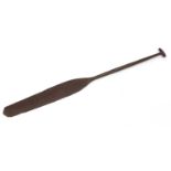Tribal carved wooden paddle, 128cm in length : For further Condition Reports Please Visit our