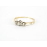 18ct gold diamond three stone ring, size N, approximate weight 1.4g : For further Condition