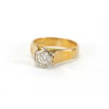 18ct gold diamond solitaire ring, size H, approximate weight 4.2g : For further Condition Reports