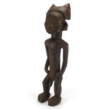 African tribal carved wooden fertility doll, 54cm high : For further Condition Reports Please