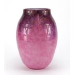 Large Monart pink glass vase with gold flecking, 30cm high : For further Condition Reports Please