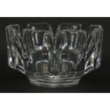 Stylish Orrefors clear glass bowl, etched marks to the base, 19cm in diameter : For further