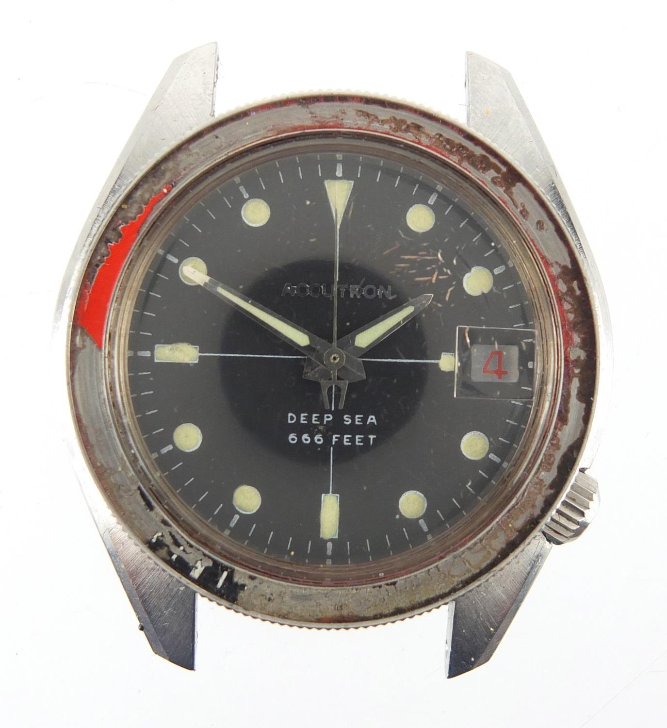Vintage gentleman's Bulova Accutron Deep Sea wristwatch with date dial, luminous hands and marks,