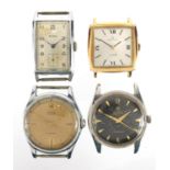 Four vintage gentleman's wristwatches, Cyma Maystar, Alpha automatic, Certina Jubilé and Buren : For