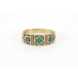 9ct gold turquoise and seed pearl ring, size M, approximate weight 2.2g : For further Condition