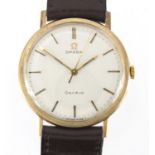 Gentleman's 9ct gold Omega Geneve wristwatch, 3.2cm in diameter : For further Condition Reports