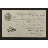 1945 Bank of England white five pound note, serial number 45002337 : For further Condition Reports