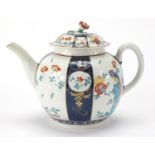 18th century Dr Wall Worcester Sir Joshua Reynolds pattern teapot hand painted with The Ho Ho