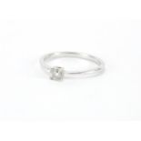 9ct white gold diamond solitaire ring, size R, approximate weight 1.7g : For further Condition