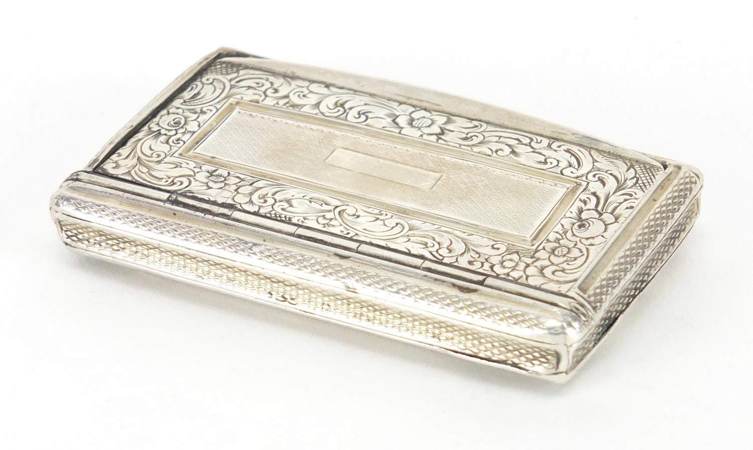 Rectangular continental silver snuff box with engine turned decoration, the hinged lid engraved with - Image 4 of 6