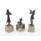 Three 925 silver figures each signed O. Stopinski, the largest 8cm high, aproximate weight 208.