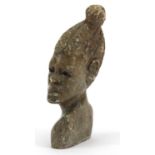 Zimbabwe Verdite carving of a females bust, 14cm high : For further Condition Reports Please Visit