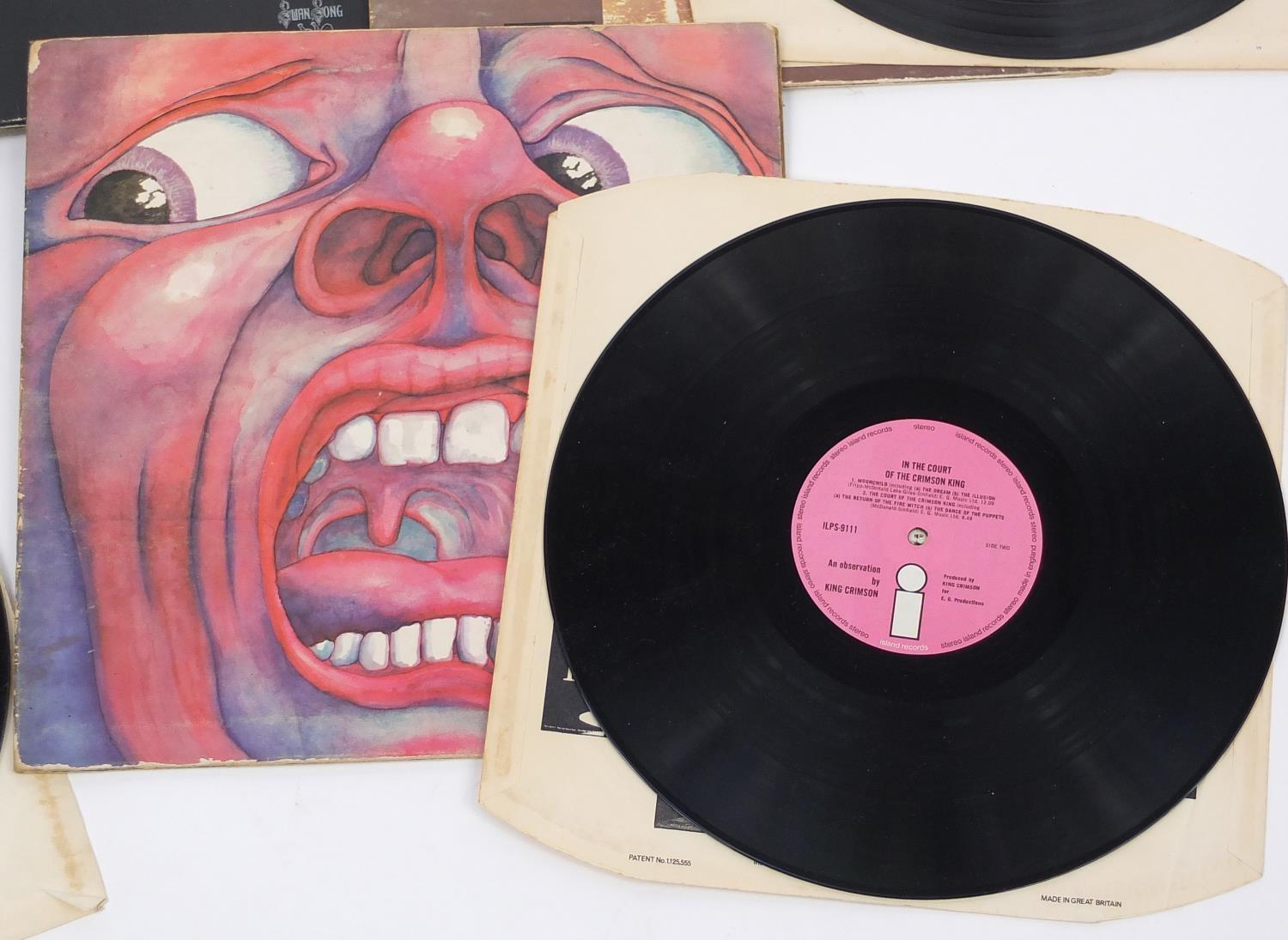 Seven Rock vinyl LP's including King Crimson In The Court of The Crimson King Island Records ILPS- - Image 4 of 7