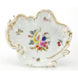 Herend of Hungary naturalistic leaf shaped dish, hand painted with flowers and fruit, 30cm wide :