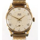 Gentleman's 9ct gold Smiths Everest wristwatch with subsidiary dial, numbered 28767 to the case, 3cm