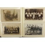 Military, Naval social history and topographical postcards, arranged in an album, some