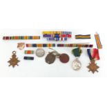 British Militaria including two World War I stars and a George V Territorial Service medal awarded